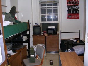 Dorm room with bed bugs